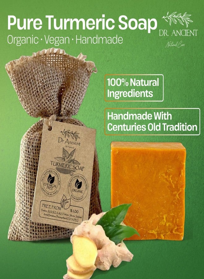 Dr.Ancient Turmeric Soap Bar, Organic Soap Bars Handcrafted the Traditional Way, Natural Chemical-Free, Vegan, Used for Face Wash, Body Wash, and Hand Cleansing, Moisturizing, Nourishing Care - Image 5